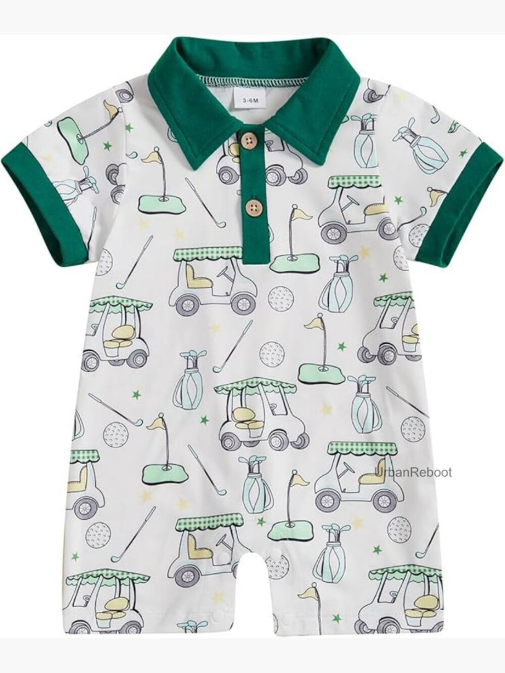 Newborn Baby Boy Golf Romper Onesie Polo Short Sleeve Jumpsuit Summer